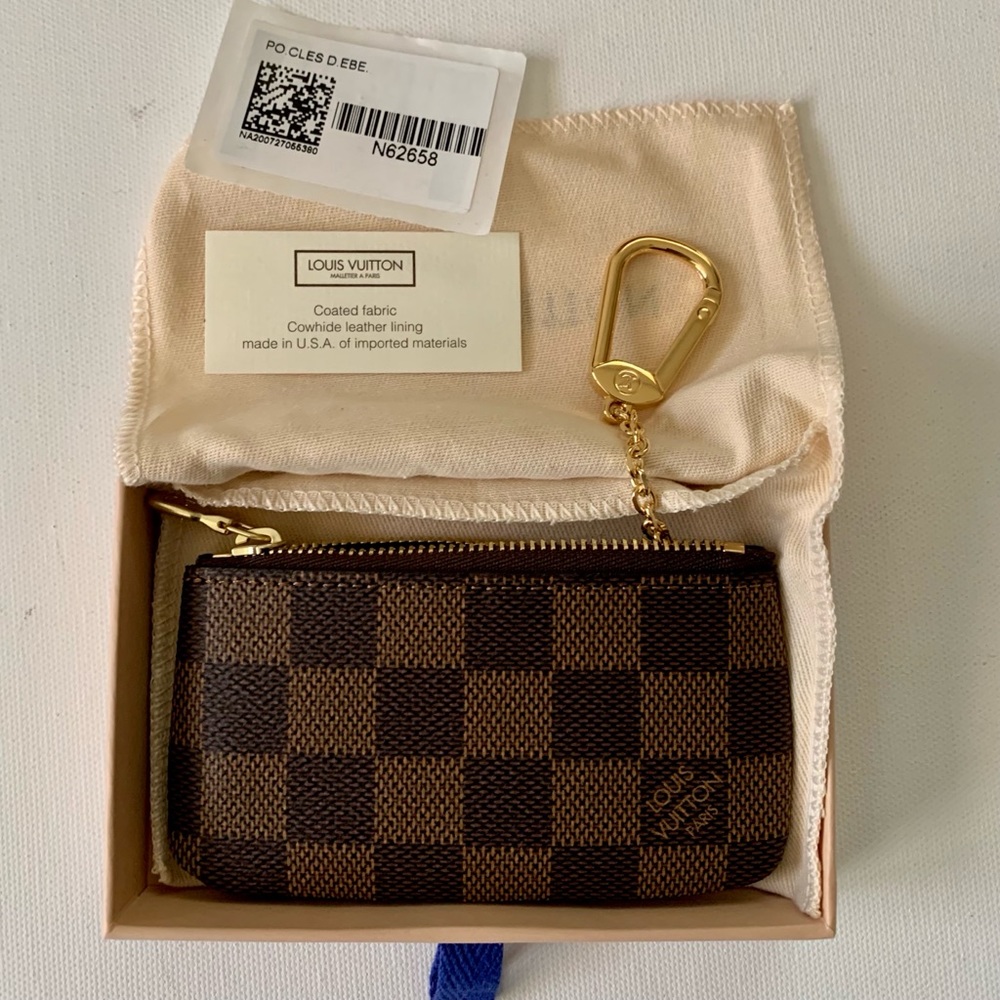 Authentic Louis Vuitton Key Pouch Damier Ebene